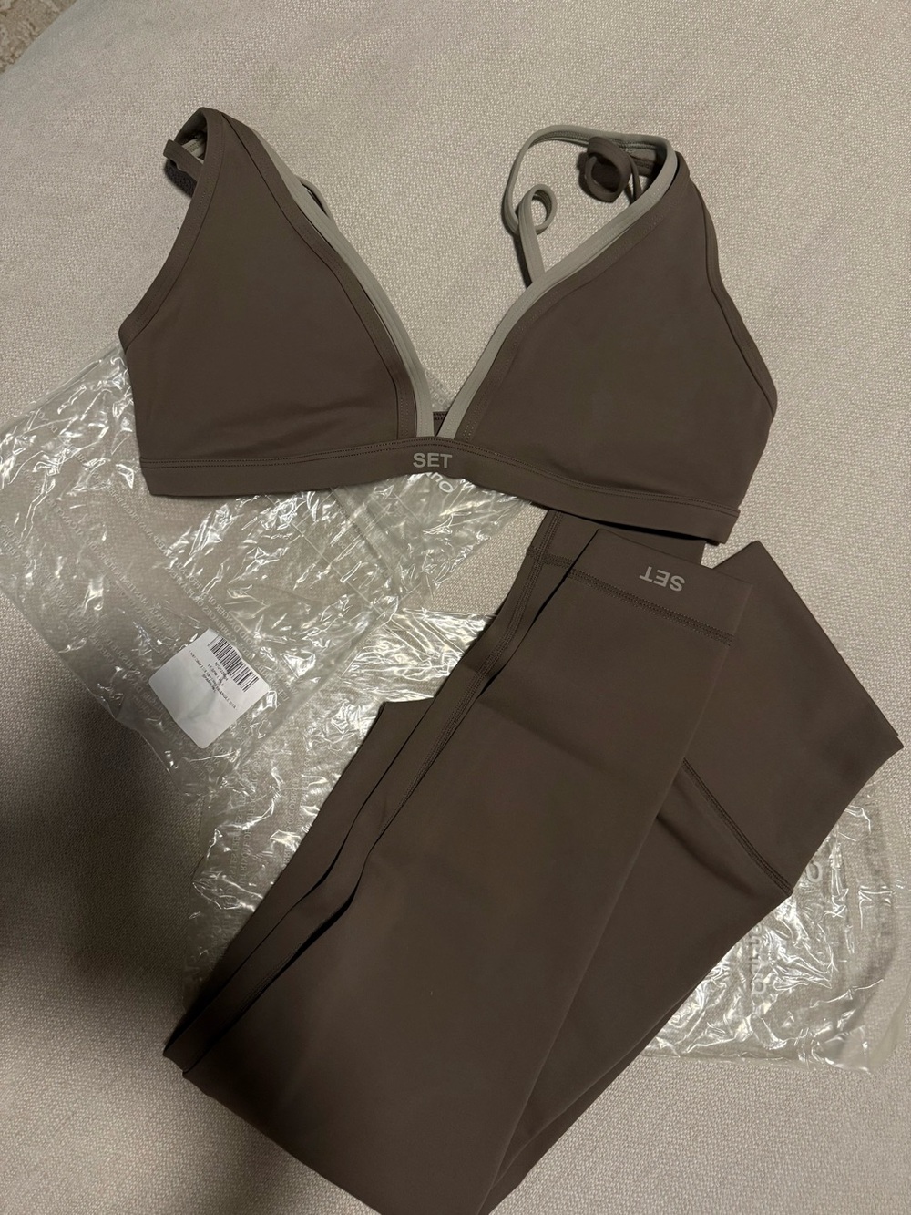 SET Active Brown Sparrow Luxform High-Rise Legging and Bra Set
